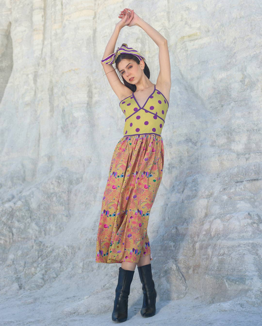 Multi Candy blossom Midi dress for wholesale on Faire3