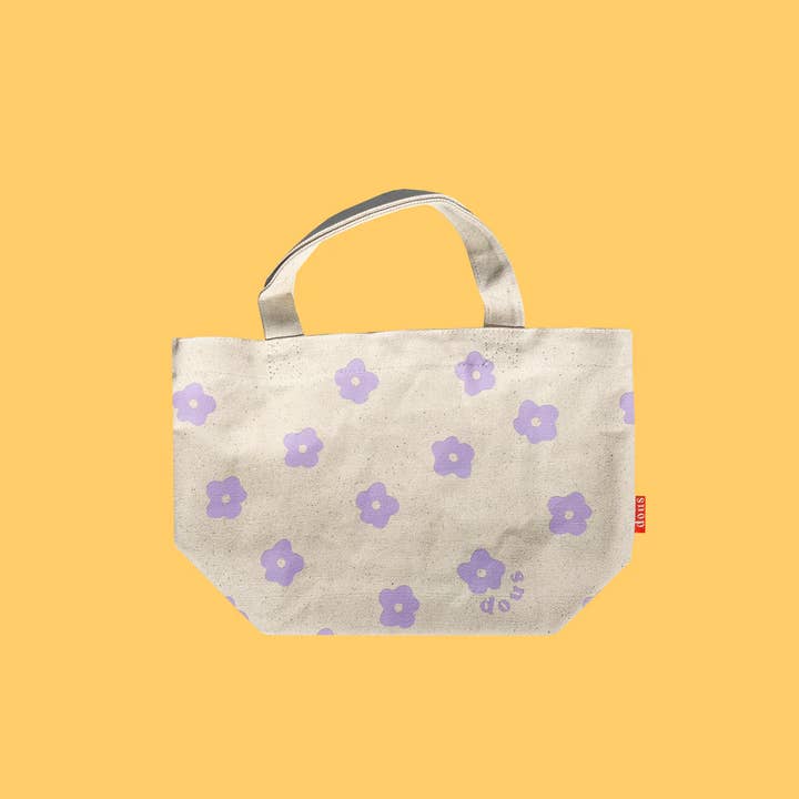 Dous - Wholesale Tote Bag - Women's - flower cotton canvas mini tote bag zippered pocket7