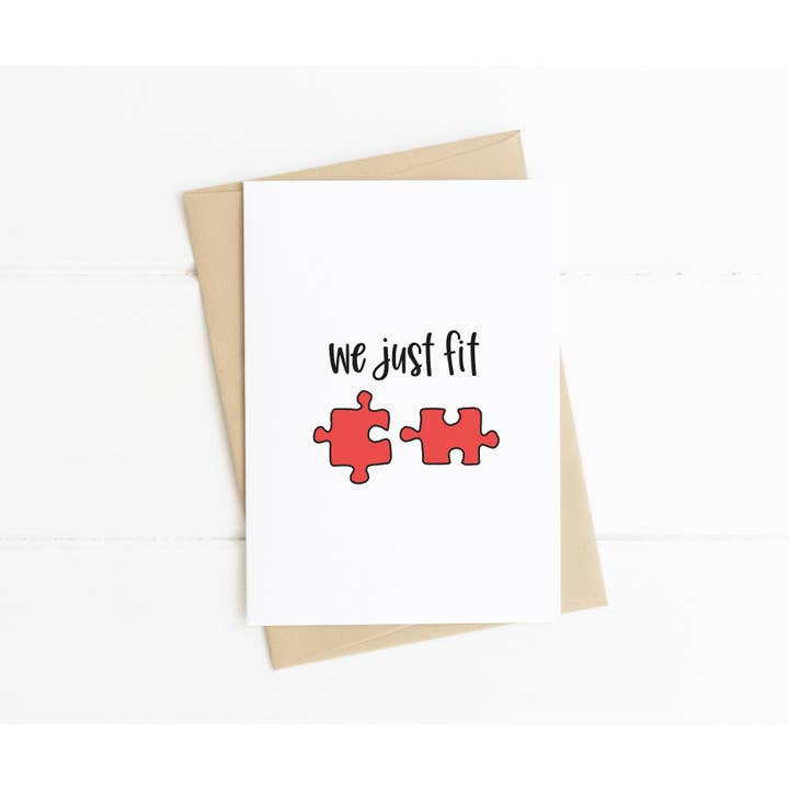 Wir passen einfach lustige Wortspiel-Jubiläumsk für den Großhandel von Sarah Burns Prints