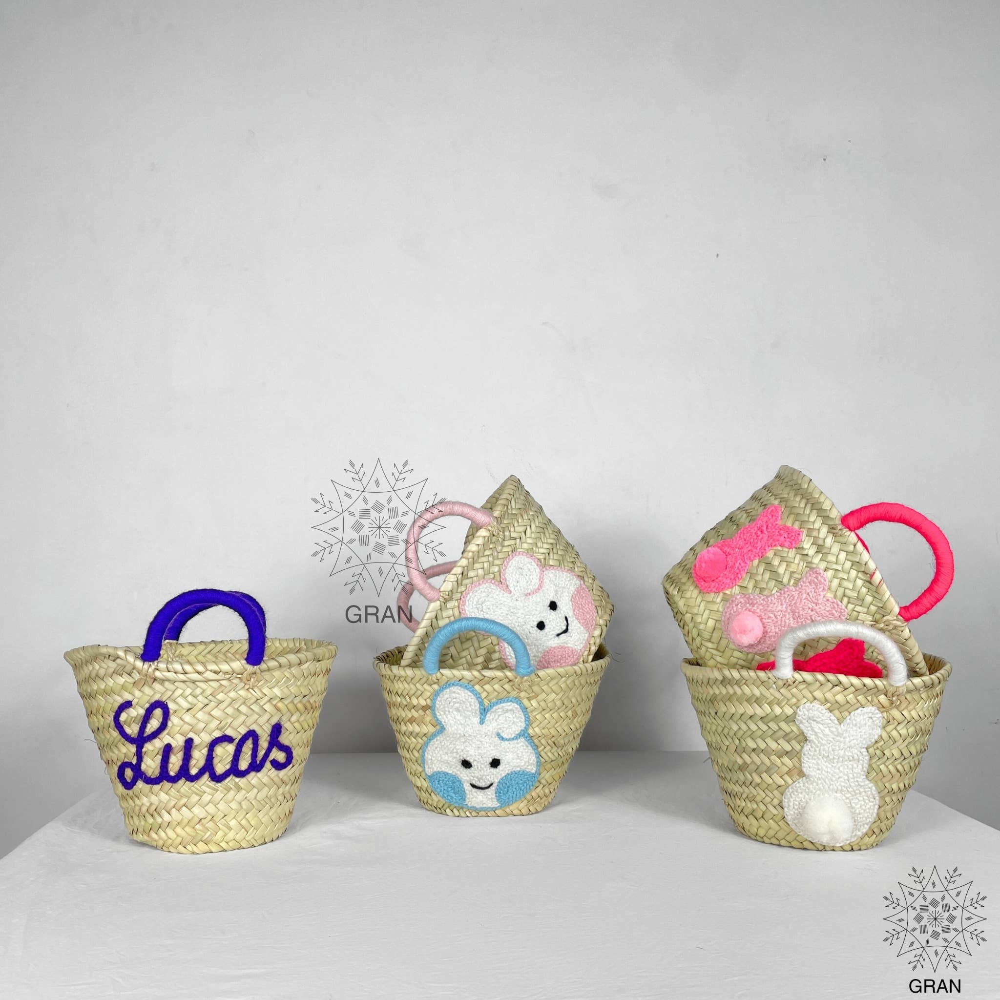Gran Wholesale – wholesale Basket – Kids & baby – Easter Straw Basket, Personalized Easter Gift For Kids.3