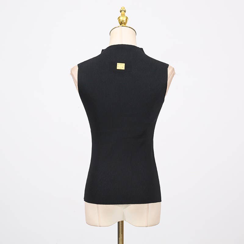 Productseeker - Wholesale Knit Top - Women's - TP46Y High-neck sleeveless vest with keyhole accent16