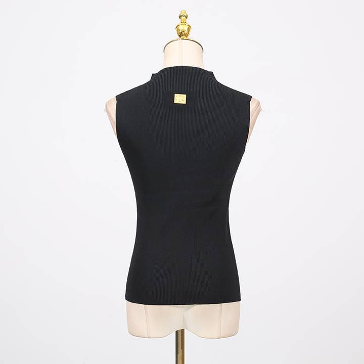 Productseeker - Wholesale Knit Top - Women's - TP46Y High-neck sleeveless vest with keyhole accent16