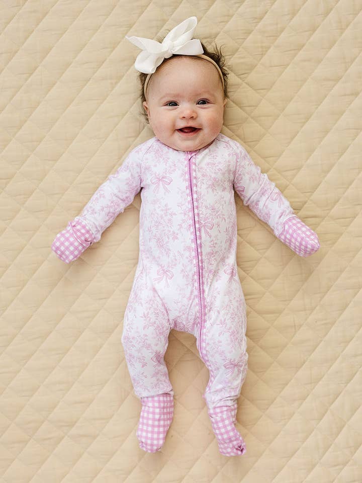 Bamboo Zip Romper | Petal Whimsy for wholesale by Lucky Panda Kids