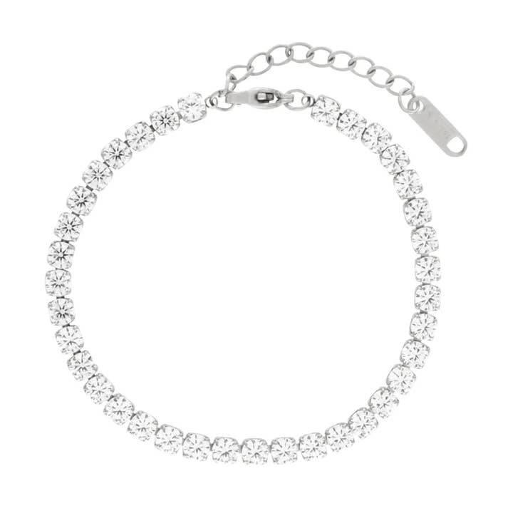 Joy Waterproof CZ Crystal 4mm Bracelet Silver Plating for engroshandel hos Dansk Copenhagen