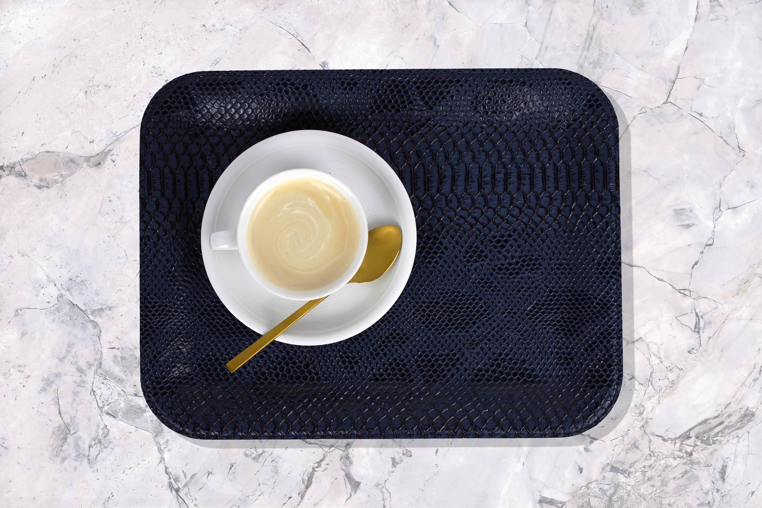 Signature Home Collection GmbH - Wholesale Serving Tray - Small flat tray, artificial leather, reptile, dark blue1