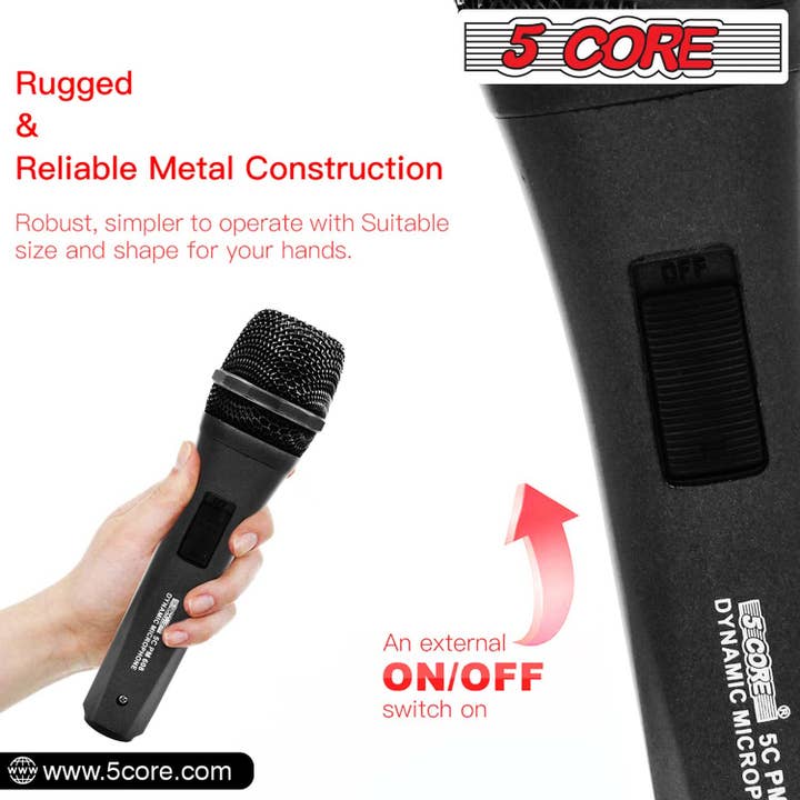 K Cube Inc - Wholesale Musical Instrument - 5Core Dynamic Wired Microphone Mic Singing Handheld Mics6