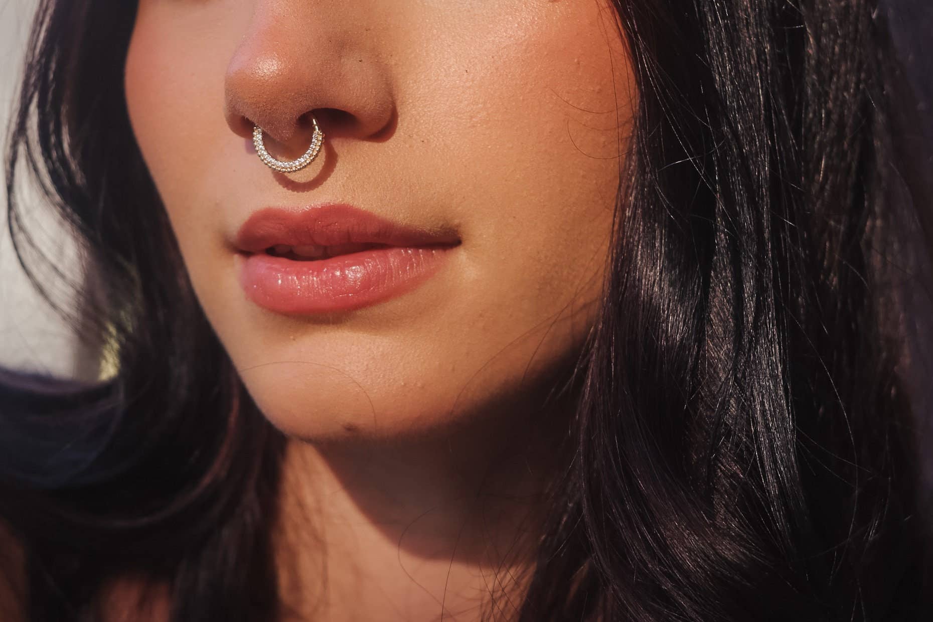 Zahav Jewelry - Wholesale Multi-Stone Ring - 14kt Solid Gold Septum Ring, Daith Piercing, Nose Hoop1