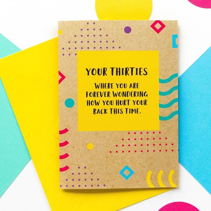 Cartão engraçado de aniversário de 30 anos - Como você machuca suas costas por atacado de BETTIE CONFETTI