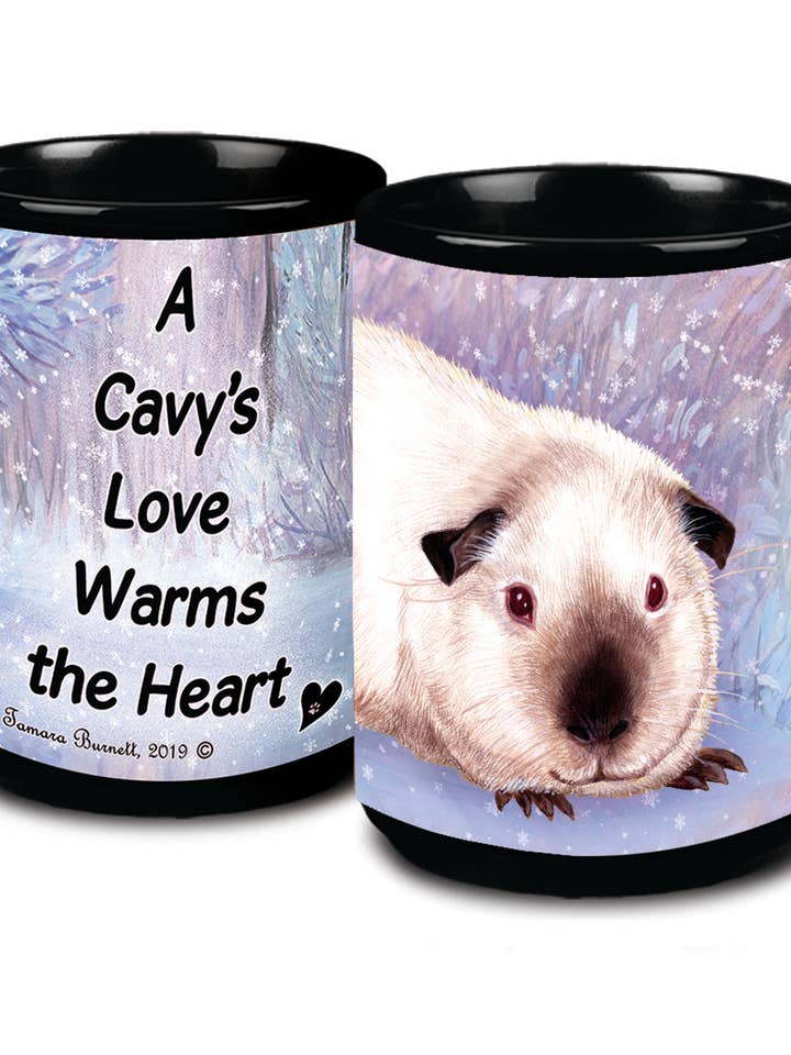 Tazza da caffè nera con scena invernale dell'Himalaya, 425 ml, motivo porcellino d'India per la vendita all'ingrosso da parte di Pet Gifts USA, LLC