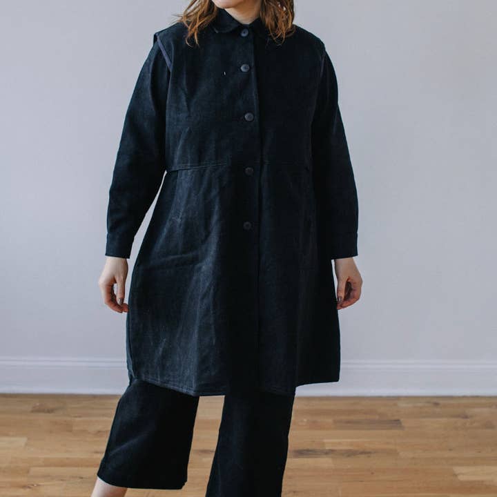 Maude Twill Trench Coat Black Sz XS S M L for wholesale by Farewell Frances