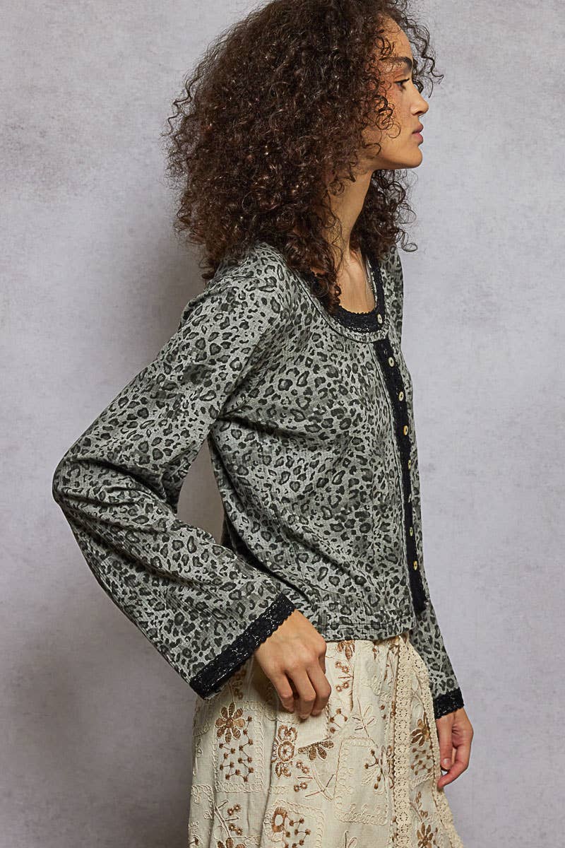 Pol Clothing - Wholesale Knit Top - Women's - Round neck long sleeve animal print rib knit top2