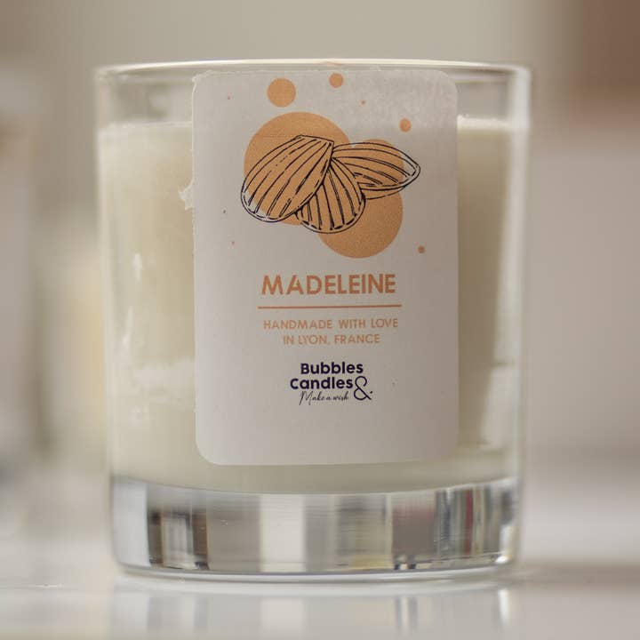Madeleine candle for wholesale by Bubbles and candles