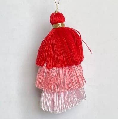 Palmy Pineapple - Wholesale Keychain - Women's - 3 Tiered Ombre Cotton Tassel with Gold Loop12
