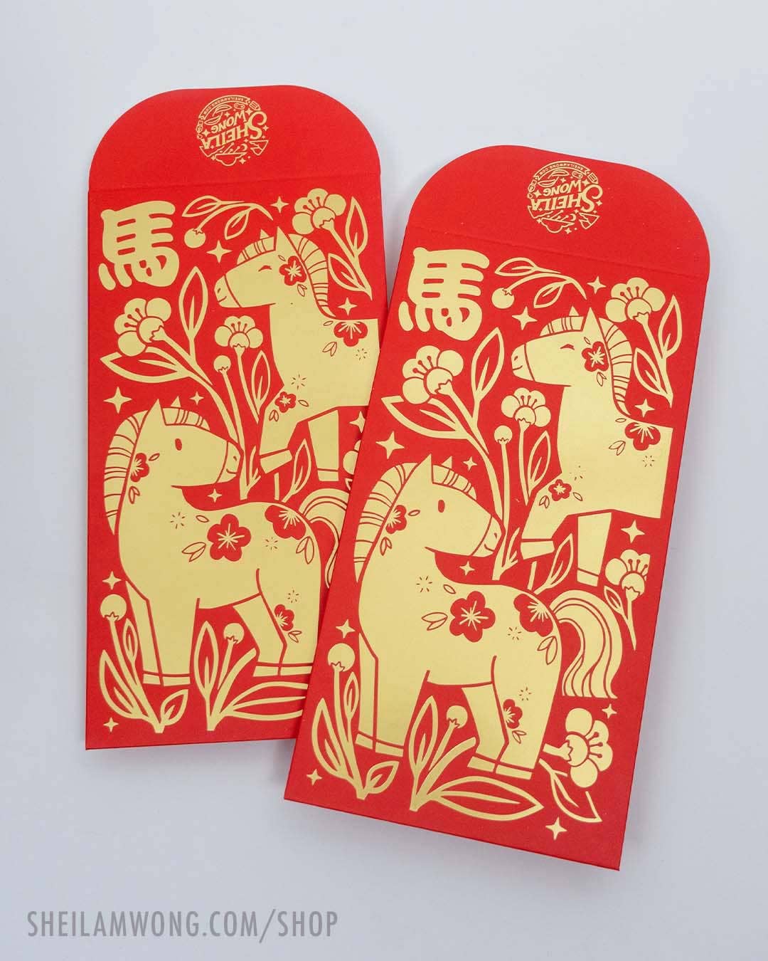 Sheila Wong - Wholesale Envelopes - Year of the Horse - Deluxe Red Envelope