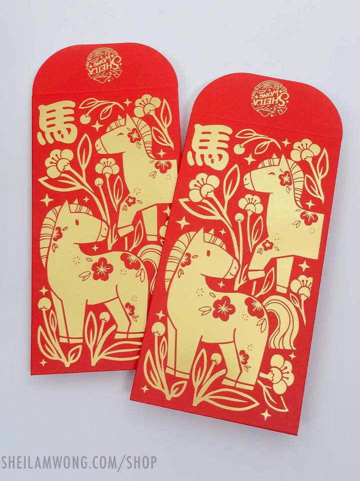 Year of the Horse - Deluxe Red Envelope for wholesale by Sheila Wong