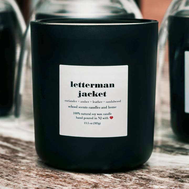 School Scents Candles - Wholesale Jar/Filled Candle - Letterman Jacket (2 sizes)3
