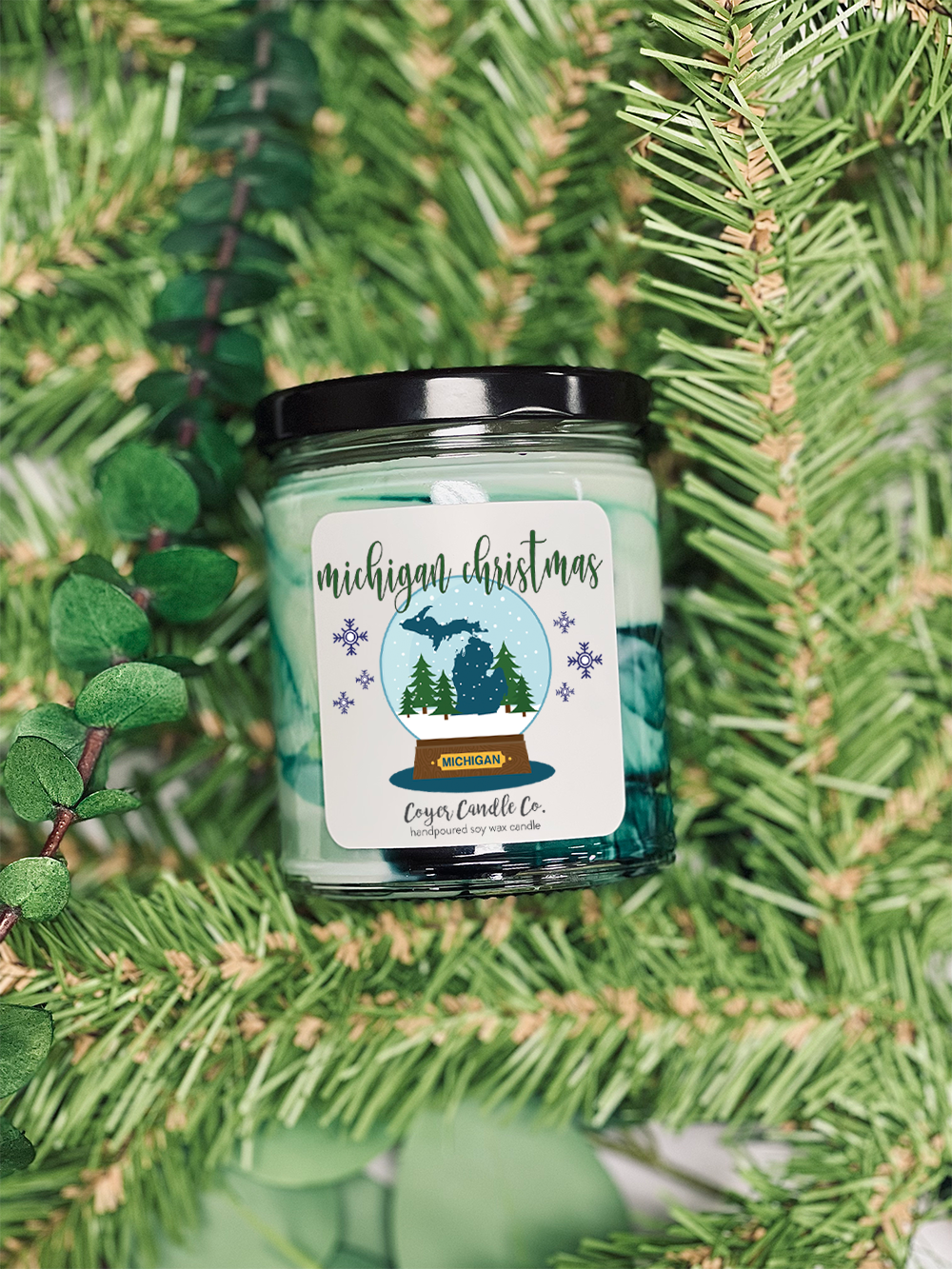 Coyer Candle Co. - Wholesale Jar/Filled Candle - 9 oz Jar Candles - "Your State" Christmas | Winter2