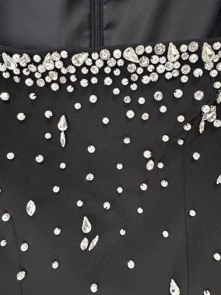 Productseeker – Großhandel Abendkleid – Damen – DR388Y Handbesticktes Kettenschal-Ärmel bodenlanges Kleid9