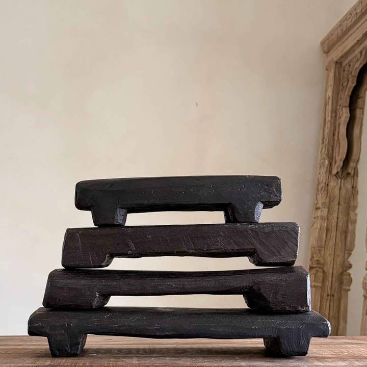 Rustic Rectangular Riser - Dark for wholesale by Project Kalaa