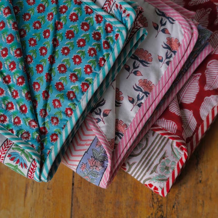 Annahmol - Wholesale Quilt - Kids & Baby - Wood Block Print Reversible Cotton Baby Blanket3