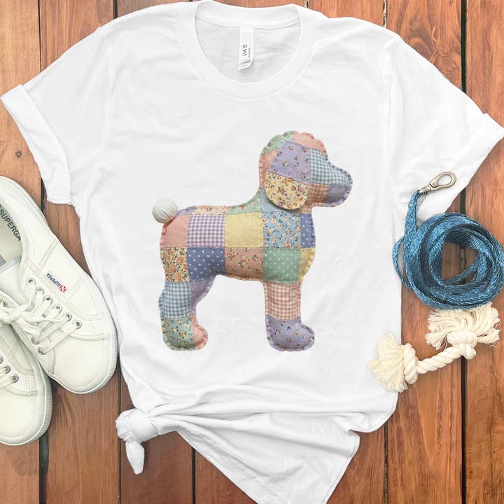 Puppy Jo - Wholesale Screen Printed T-Shirt - Women's - Faux Pastel Quilted Doodle T-Shirt2