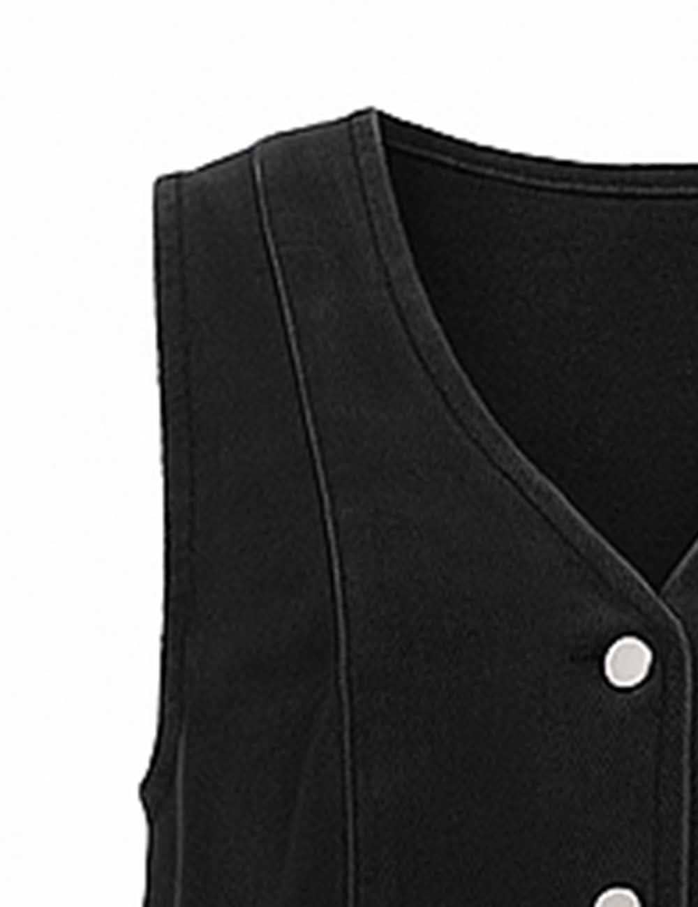 Sweetkama - Wholesale Top & Skirt Set - Women's - Ladies Denim Vest / Split Hem Skirt / Skirt Set 42194