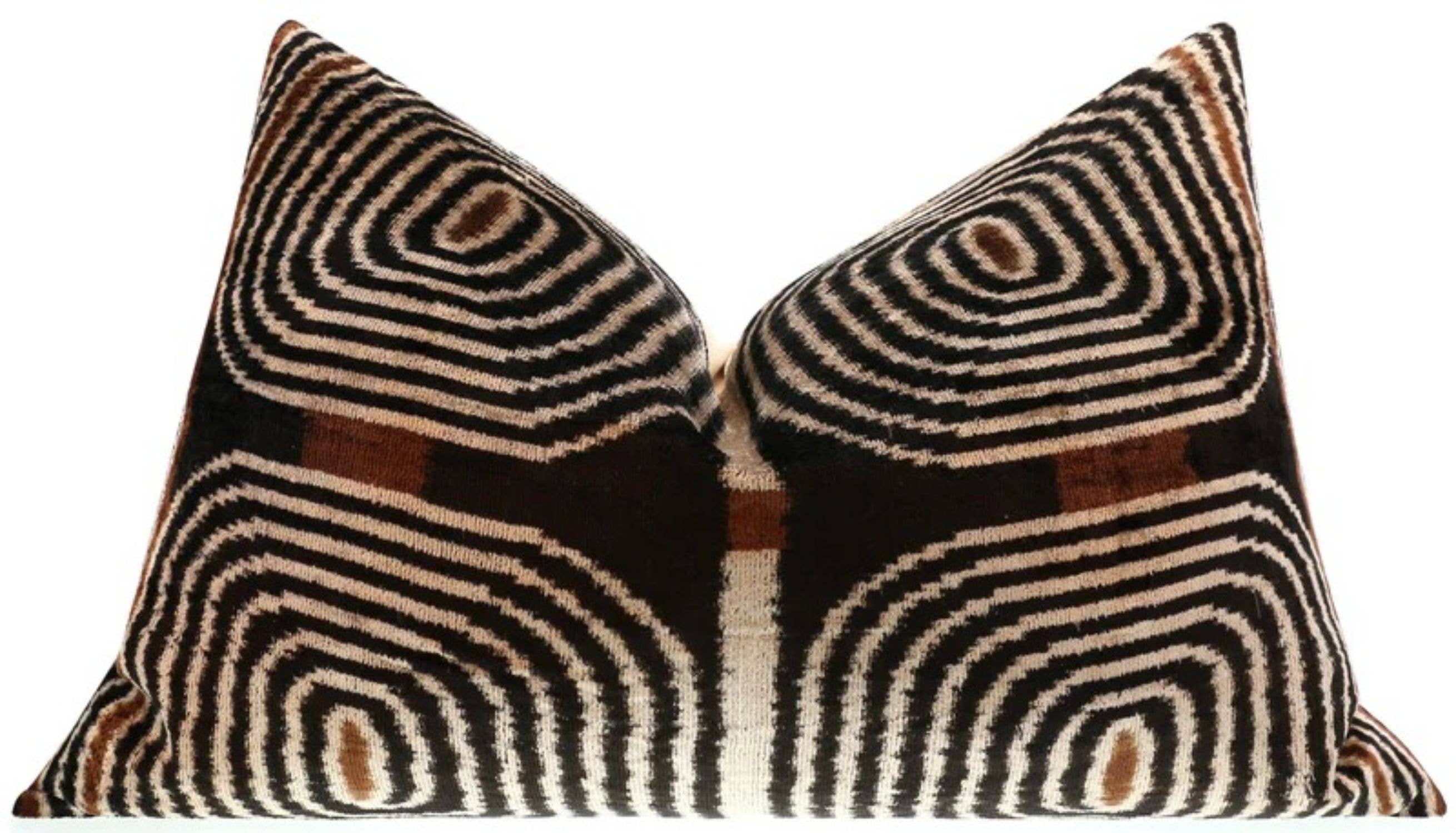 Canvello - Vente Coussin décoratif - Coussin en velours fait main 16x24 rayures arc-en-ciel0