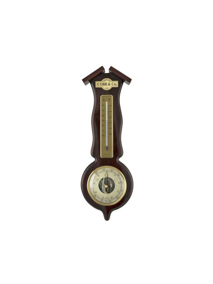 Roof Style Barometer - Mahogany Gloss for wholesale by Cobb & Co