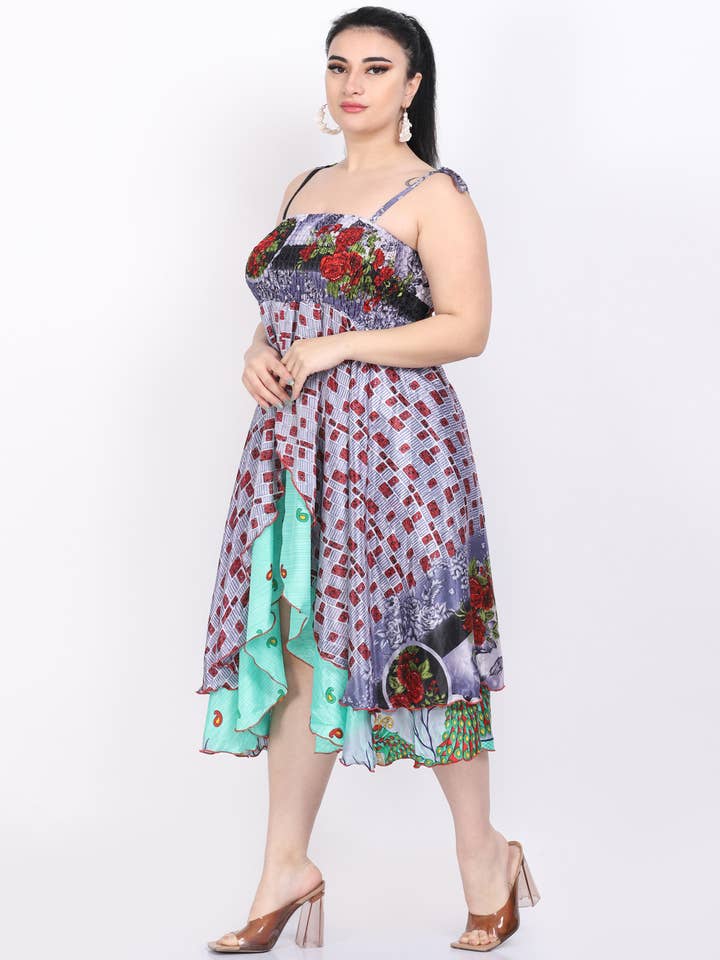 Wevez – wholesale Klänning - Dam – Kvinnor Spaghettiband Smockad Volangkant Boho Klänning Mix Parti10