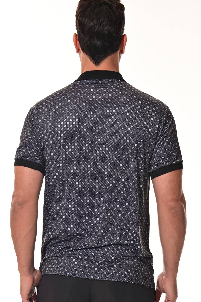 BLACK GREY Men's S/S Polo Stretch Performance Cool Feel-A-MKT3297 for wholesale on Faire3