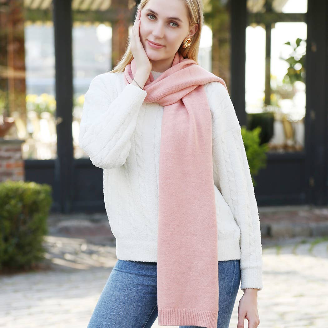 Fashion City - Wholesale Scarf - Women's - Solid Color Soft Ribbed Oblong Scarf17