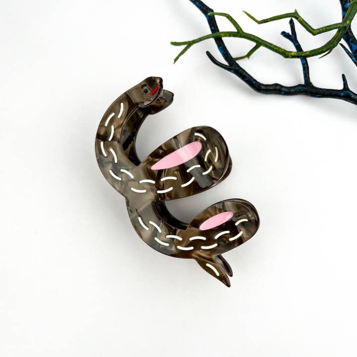 mildstyles - Vendita all'ingrosso Fermaglio per capelli - Donna - Clip per capelli in acetato a forma di serpente a pois con motivo a onde d'acqua.9