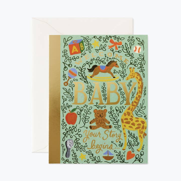 Storybook Baby Card for wholesale by Rifle Paper Co.