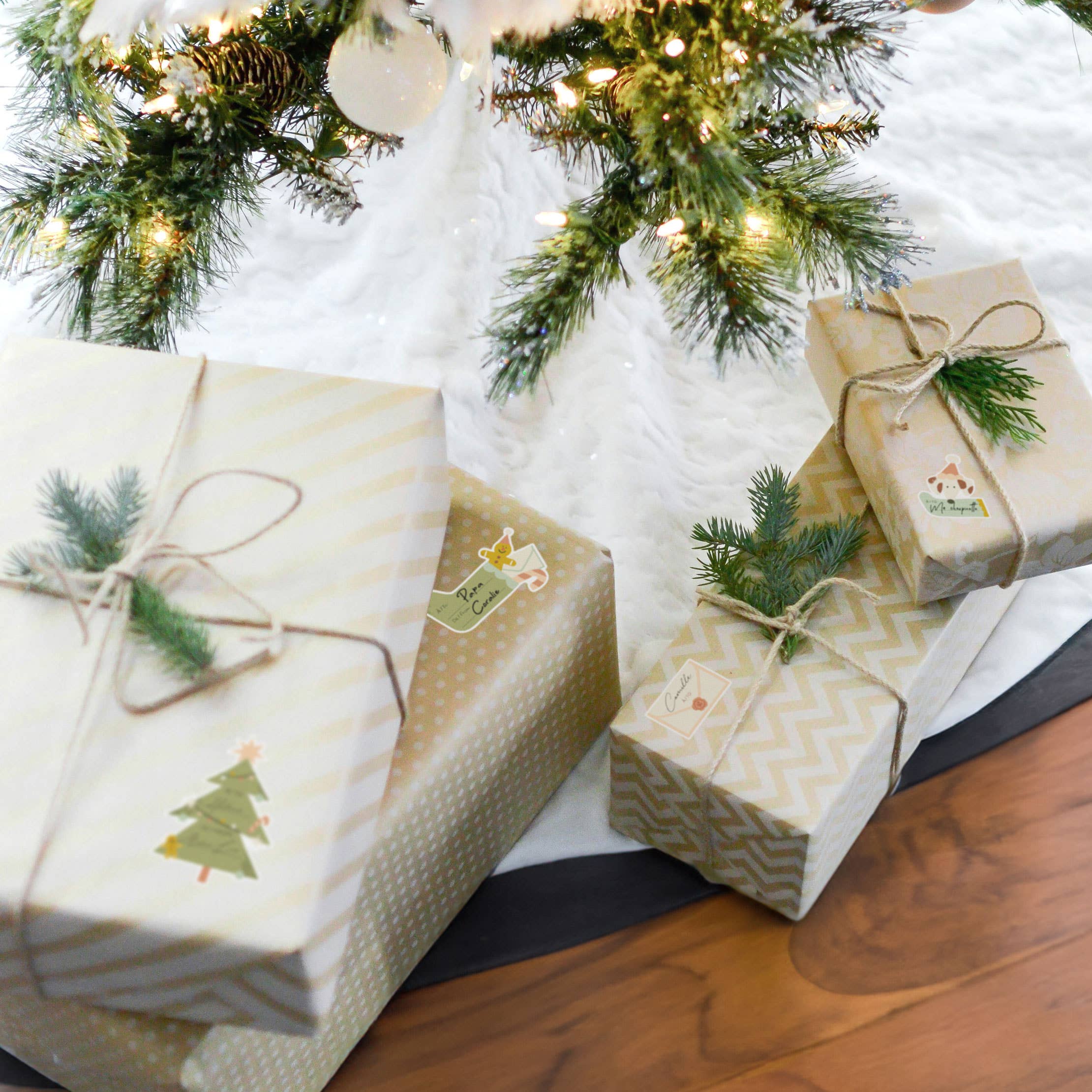 Mimosa Design - Wholesale Gift Tag Label - Self-adhesive gift tags - Christmas tags2