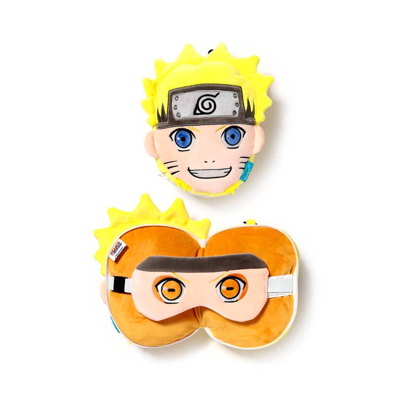 Puckator Ltd - Venta al por mayor Cojín de viaje - Almohada de viaje y máscara de ojos Relaxeazzz Naruto Plush0