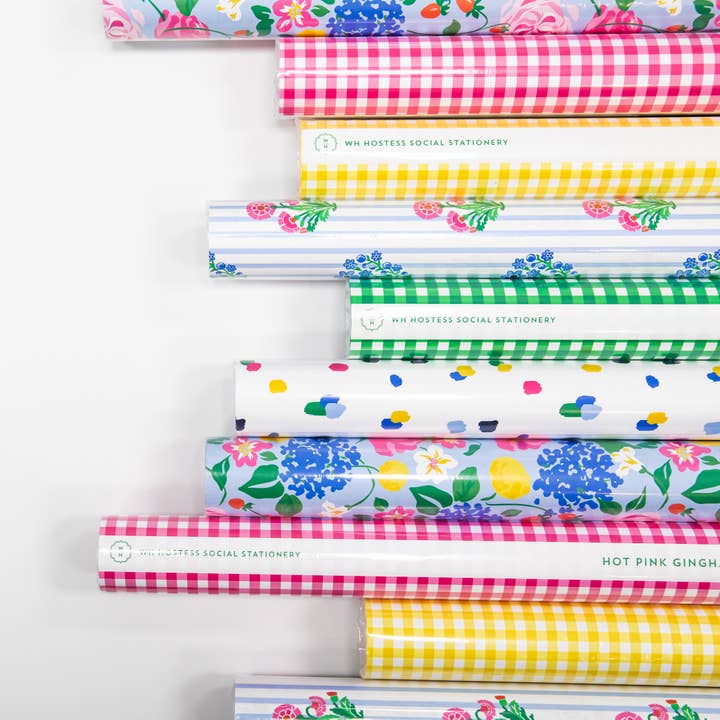 WH Hostess Social Stationery - Wholesale Wrapping Paper Roll - Continuous Roll Gift Wrap | Green Gingham Check4