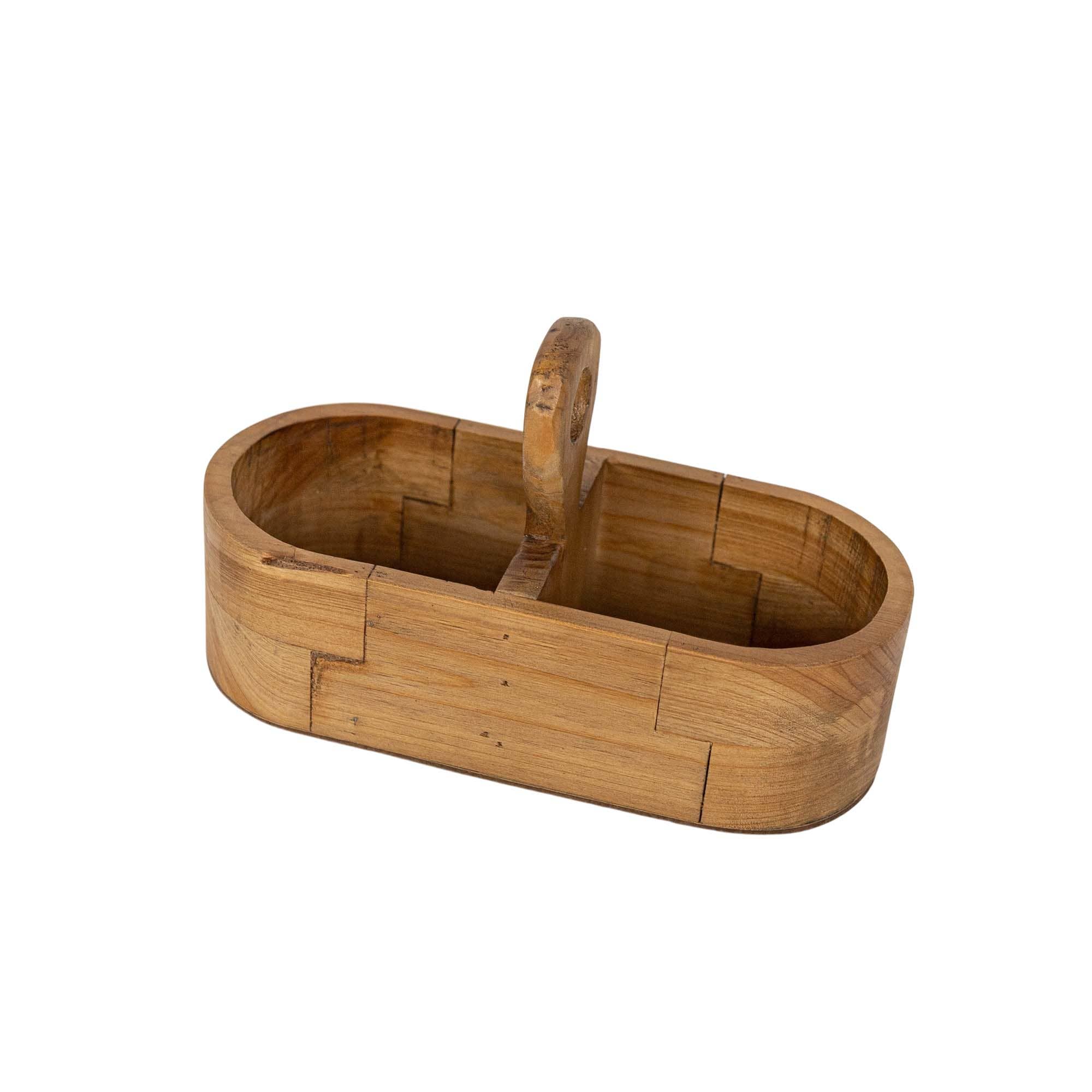 Foreside Home & Garden - Wholesale Bath Caddy - Yuma Slotted Oval Caddy Natural Wood5
