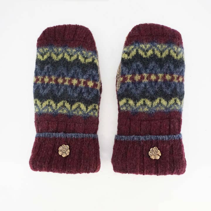 One Stitch Away - Wholesale Mittens - Women's - Felted Wool Mittens – Handmade, Upcycled & Lined for Warmth11