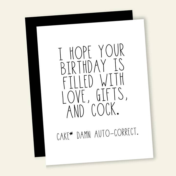 Birthday is Filled with C*ck Birthday Greeting Card for wholesale by That’s So Andrew