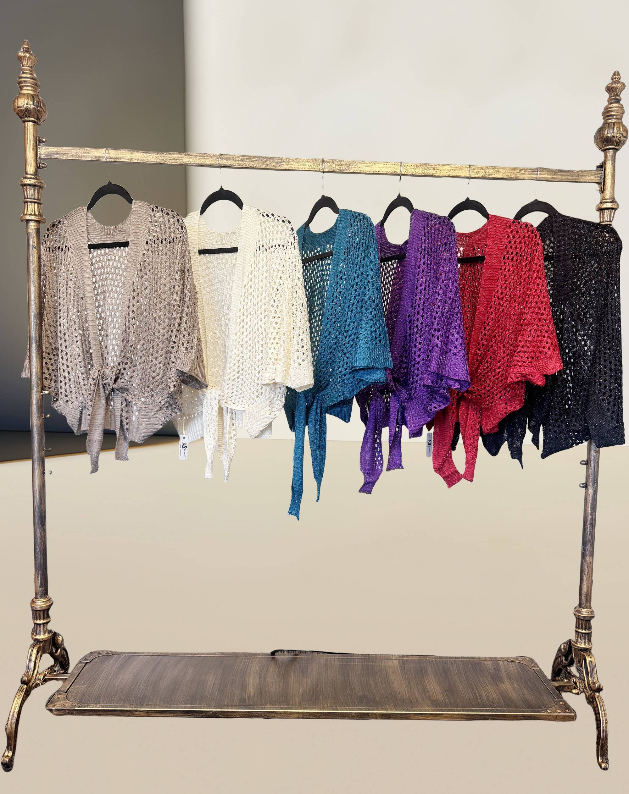 JC Sunny Fashion - Vente Cardigan – femme - Cardigan ajouré métallique à lien sur le devant JC0633442