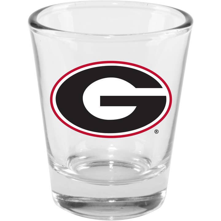 2oz Clear Collector Glass, Georgia Bulldogs for wholesale by The Memory Company