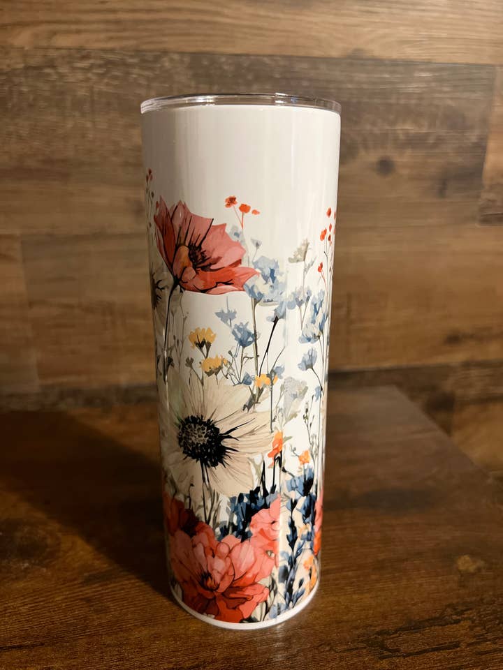 Wildflower Floral Summer Outdoors - 20oz Skinny Tumbler Cup for wholesale by Style + Grace Wholesale