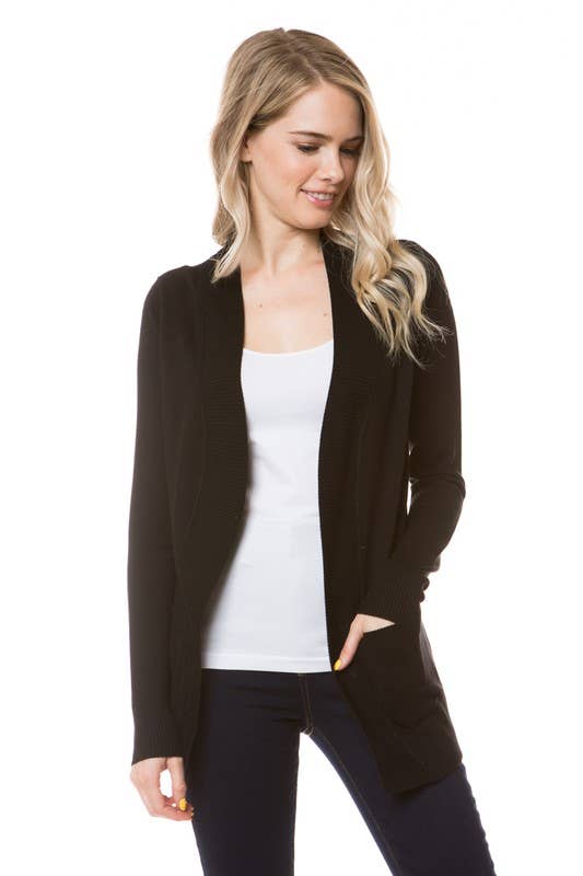 Newself Collection - Vente Cardigan – femme - Cardigan à manches longues ouvert sur le devant1