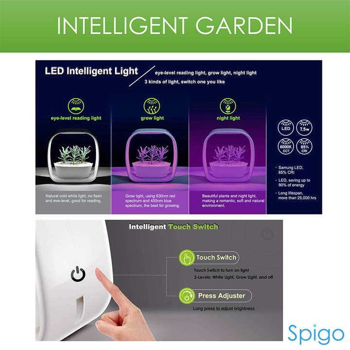 ShopBobbys - Wholesale Artificial Plant - Spigo Intelligent Indoor LED Light Garden, Matte Black4