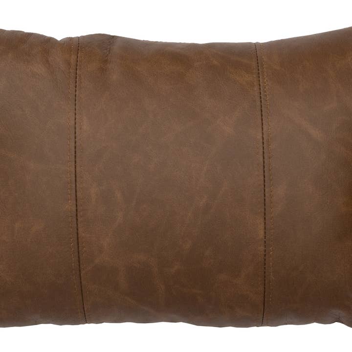 Butte Leather Pillow 12x18-Leather Back for wholesale by Wooded River Inc