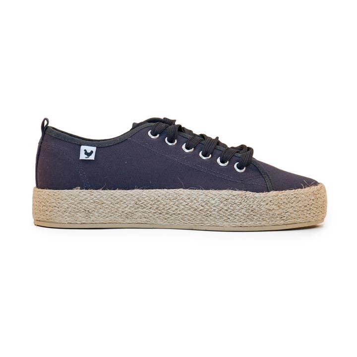 Ada Women's Navy Canvas Lace-Up Espadrilles for wholesale by Walk In Pitas UK