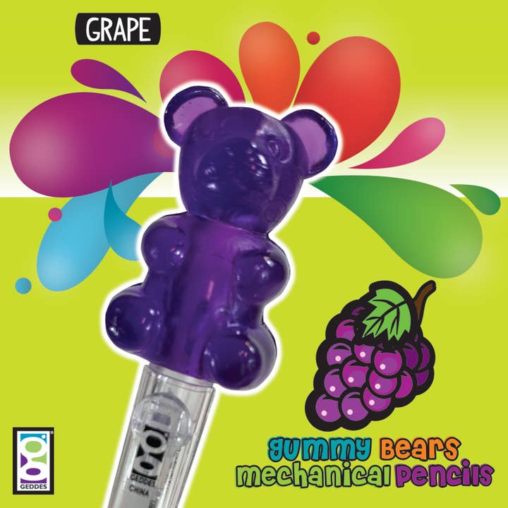 Geddes – Lápis por atacado – Lápis mecânico perfumado Gummy Bear .7mm 24/banheira