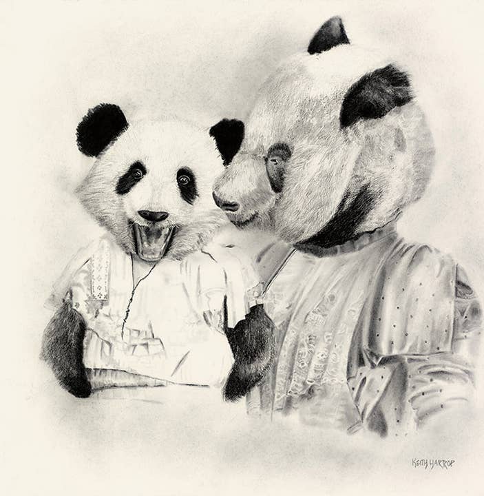 Keith Harrop - Pencil Art - Wholesale Ansichtkaartset - 10 verschillende ansichtkaarten. Set #3 Victoriaanse vintage dierenkunst6