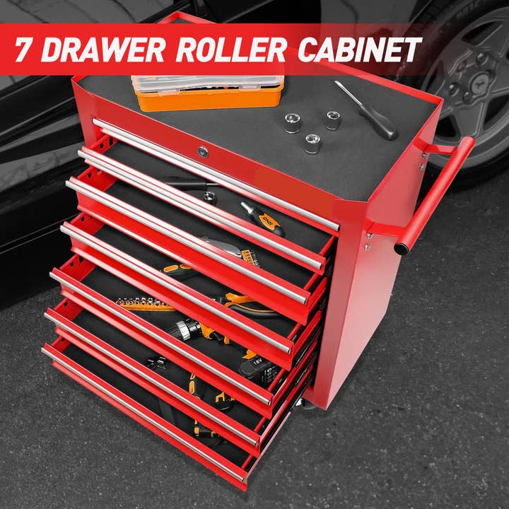39F Inc. - Wholesale Tool Set - 7-Drawer Rolling Tool Chest Cabinet for Garage & Shop3