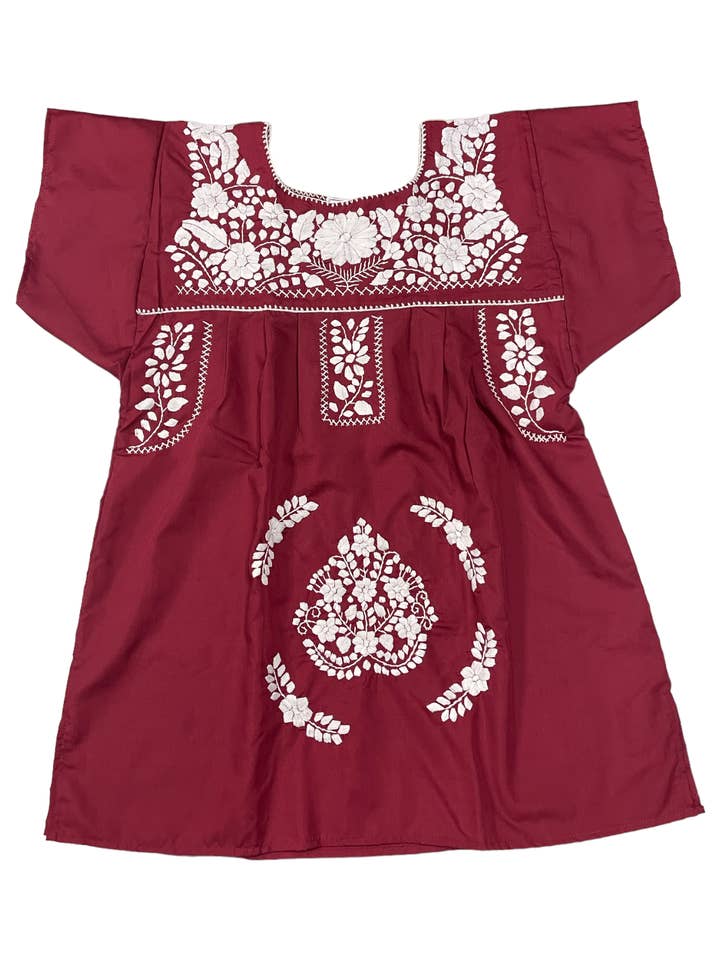 Maroon Mexican Blouse Full Embroidered Texas A&M for wholesale on Faire4